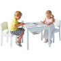 Vaikiškas staliukas su 2 kėdutėmis White