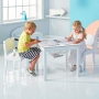 Vaikiškas staliukas su 2 kėdutėmis White