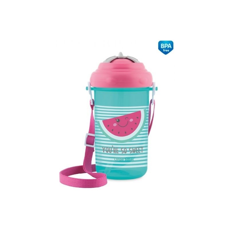 Canpol Babies gertuvė su šiaudeliu ir dirželiu (talpa - 400 ml.)