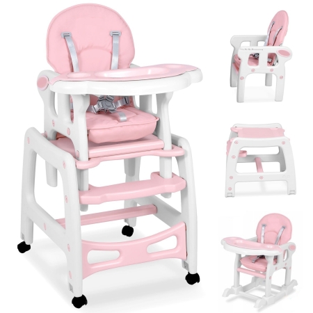 Maitinimo kėdutė-transformeris su lingėmis Pink Comfort