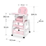 Maitinimo kėdutė-transformeris su lingėmis Pink Comfort