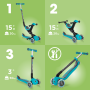 Globber paspirtukas Go UP DELUXE Lights Ash Blue