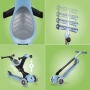 Globber paspirtukas Go UP DELUXE Lights Ash Blue