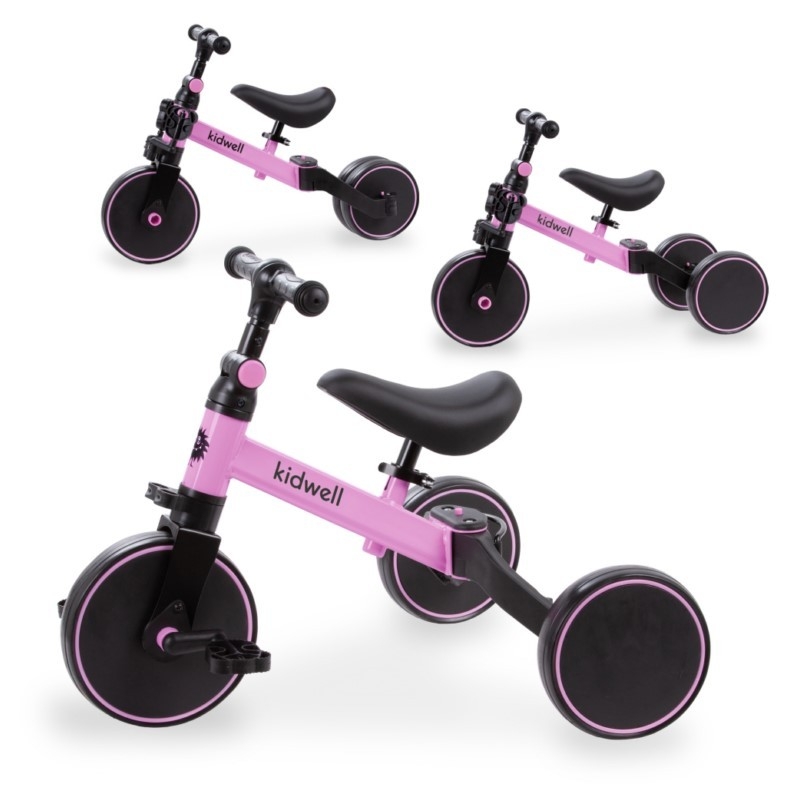 Triratukas su pedalais - balansinis dviratukas 3in1 Pico Pink