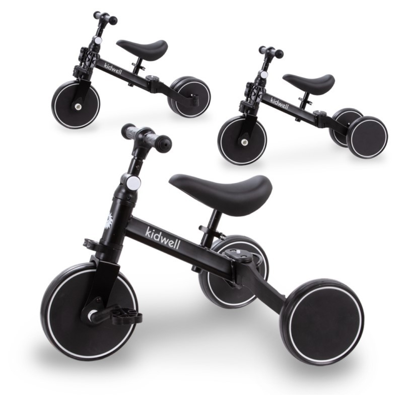 Triratukas su pedalais - balansinis dviratukas 3in1 Pico Black