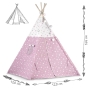 Palapinė Tipi Pink Stars su švieselėmis + 3 pagalvėlės