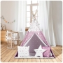 Palapinė Tipi Pink Stars su švieselėmis + 3 pagalvėlės