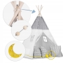 Palapinė Tipi Stars su LED lempute, vėliavėlėmis + 3 pagalvėlės