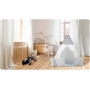 Palapinė Tipi Clouds su LED lempute, vėliavėlėmis + 3 pagalvėlės