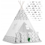Palapinė Tipi Boom su LED lempute, vėliavėlėmis + 3 pagalvėlės