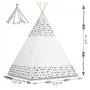 Palapinė Tipi Boom su LED lempute, vėliavėlėmis + 3 pagalvėlės