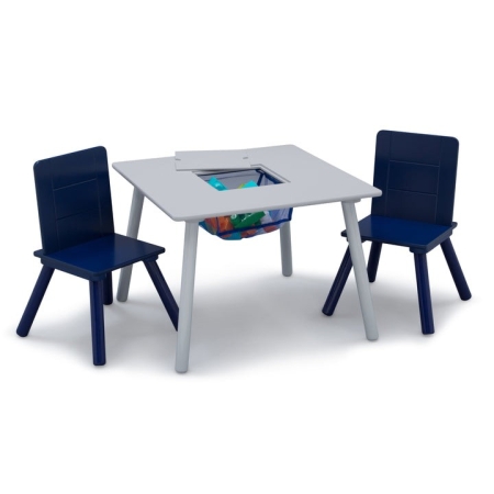Medinis staliukas su 2 kėdutėmis Grey_Blue