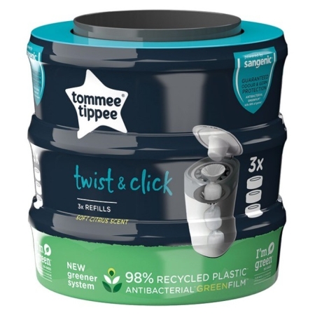 Tommee Tippee kasetės Twist sauskelnių konteineriui Sangenic (3 vnt.)
