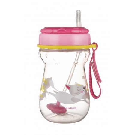 Canpol Babies gertuvė su uždaromu šiaudeliu, 350 ml.