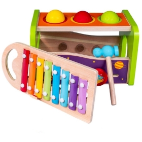 Smily Play medinis ksilofonas su plaktuku ir pagaliukais