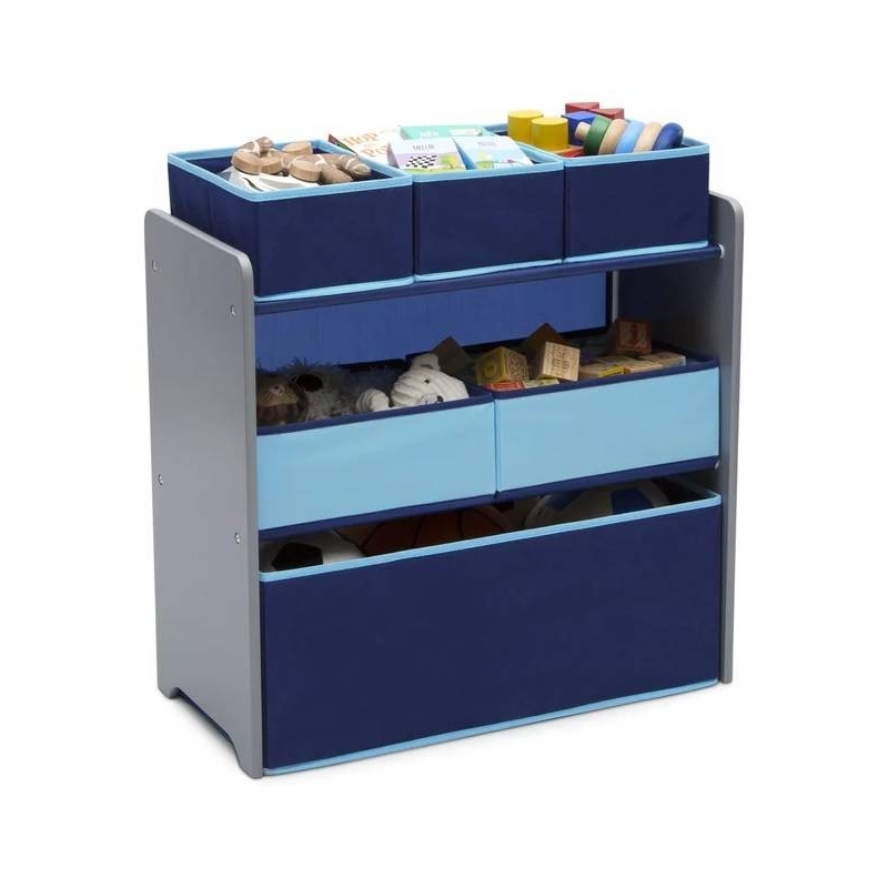 Žaislų dėžė - lentyna su 6 stalčiais Grey_Blue