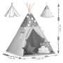 Palapinė Tipi Stars su girlianda, švieselėmis + 3 pagalvėlės