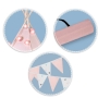 Palapinė Tipi su girlianda, švieselėmis + 3 pagalvėlės
