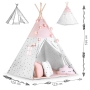 Palapinė Tipi su girlianda, švieselėmis + 3 pagalvėlės