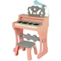 Vaikiškas pianinas su kėdute ir mikrofonu Retro Pink