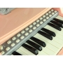 Vaikiškas pianinas su kėdute ir mikrofonu Retro Pink