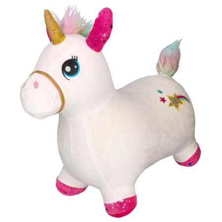 Guminis šokliukas su užvalkalu Unicorn White