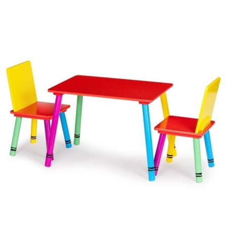 Vaikiškas medinis stalas su kėdutėmis Crayons