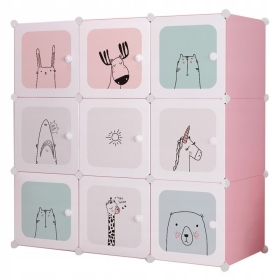 Modulinė spintelė su 9 skyriais Pastel Animals