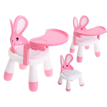 Kėdutė su staliuku Bunny Pink