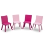 Medinis staliukas su 4 kėdutėmis White_Pink