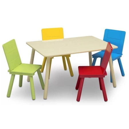 Medinis staliukas su 4 kėdutėmis Multicolour