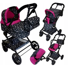 Lėlės vežimėlis Comfort Plus Stars su autokėdute
