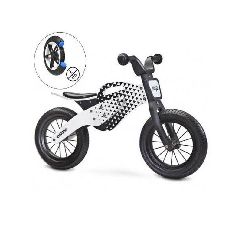 Medinis balansinis dviratukas Enduro Grey