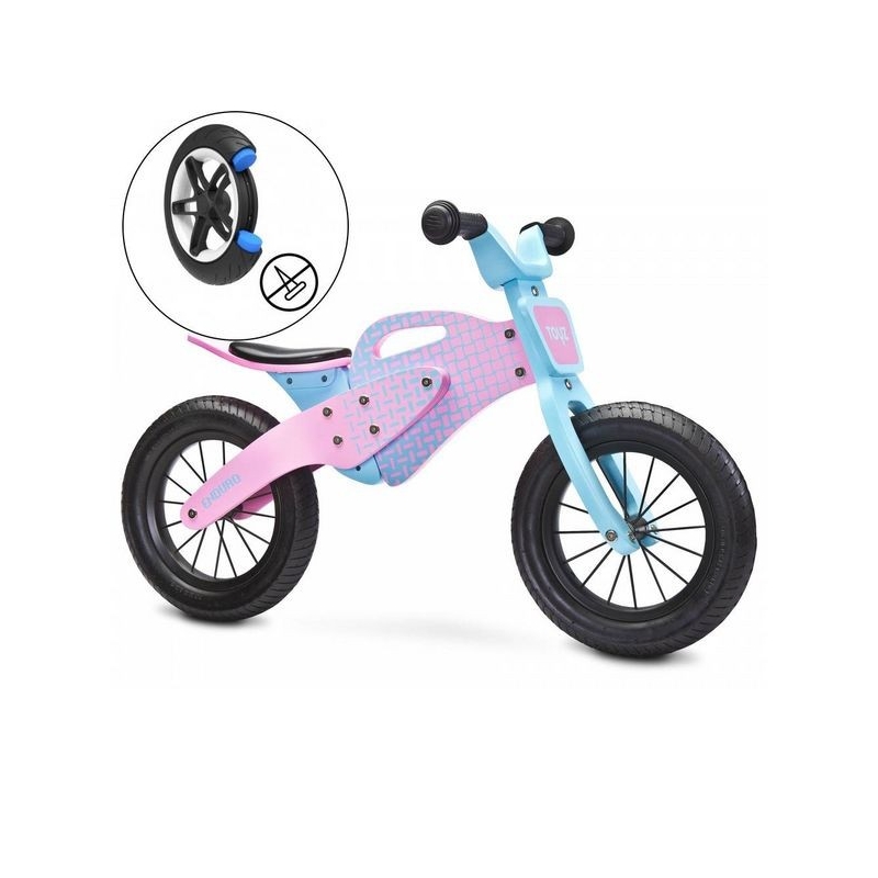 Medinis balansinis dviratukas Enduro Pink