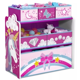Žaislų dėžė - lentyna su 6 stalčiais Unicorn