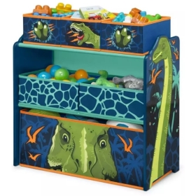 Žaislų dėžė - lentyna su 6 stalčiais Dino