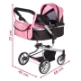 Vežimėlis lėlėms Princess Pink 2in1 su tašyte