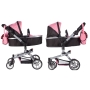 Vežimėlis lėlėms Princess Pink 2in1 su tašyte