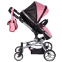 Vežimėlis lėlėms Princess Pink 2in1 su tašyte