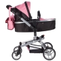 Vežimėlis lėlėms Princess Pink 2in1 su tašyte