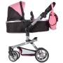 Vežimėlis lėlėms Princess Pink 2in1 su tašyte