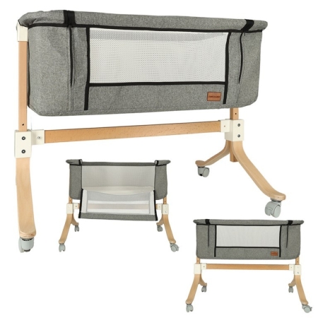 Lopšiukas  - lovytė su čiužinuku Wood Elegant Grey 2in1