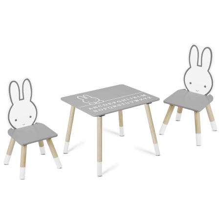 Medinis staliukas su kėdutėmis Bunny Grey