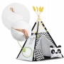 Palapinė Tipi Panda su girlianda, švieselėmis + 2 pagalvėlės