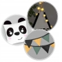 Palapinė Tipi Panda su girlianda, švieselėmis + 2 pagalvėlės