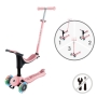 Globber Go UP Sporty Lights Pink paspirtukas