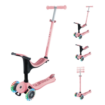 Globber Go UP Sporty Lights Pink paspirtukas