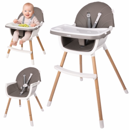 Maitinimo kėdutė 3in1 BITEO Grey