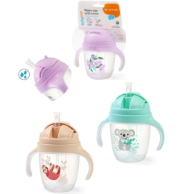 BabyOno gertuvė su uždaromu šiaudeliu Sippy Cup, 240 ml.