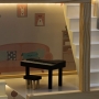 78 cm. medinis lėlių namas Pink LED